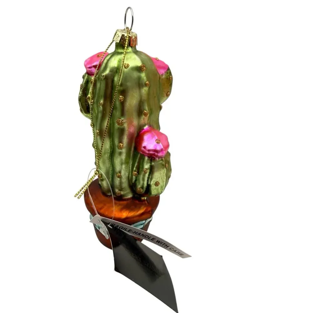 Saguro Cactus Christmas Ornament Southwest Desert Glass Robert Stanley 5 in. NWT